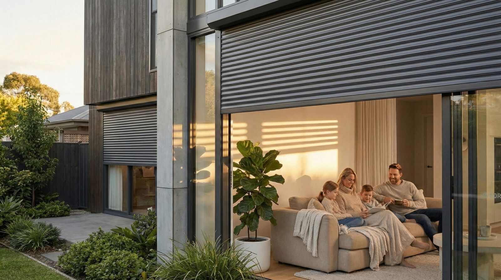 HOMIC roller shutters on a family home in Melbourne